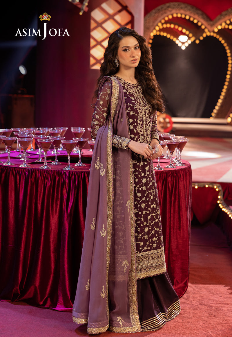 Asim Jofa Luxury Festive Drop 3 Ajllf-11 Embroidered Chiffon 3 Pcs