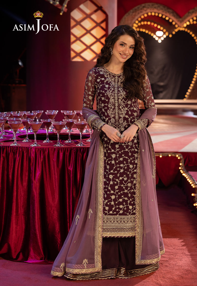 Asim Jofa Luxury Festive Drop 3 Ajllf-11 Embroidered Chiffon 3 Pcs