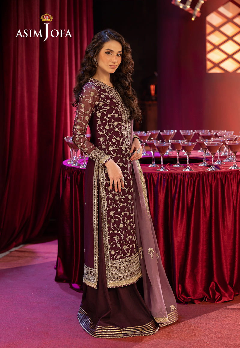 Asim Jofa Luxury Festive Drop 3 Ajllf-11 Embroidered Chiffon 3 Pcs