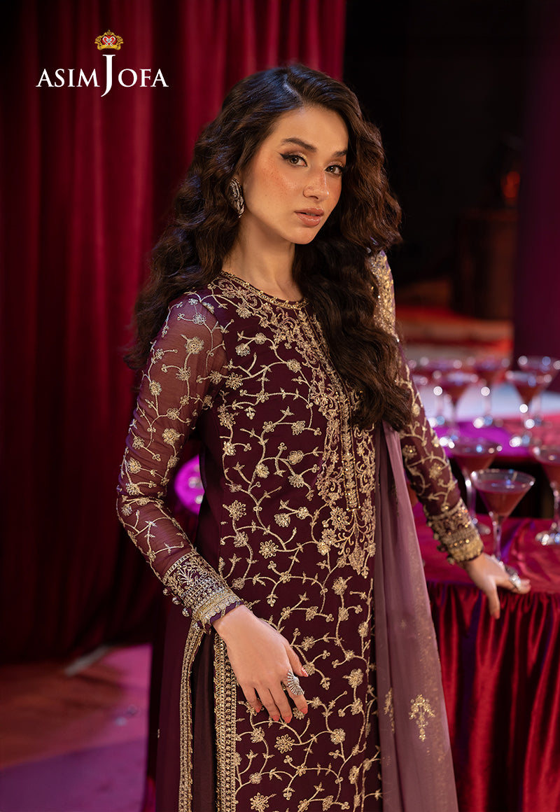 Asim Jofa Luxury Festive Drop 3 Ajllf-11 Embroidered Chiffon 3 Pcs