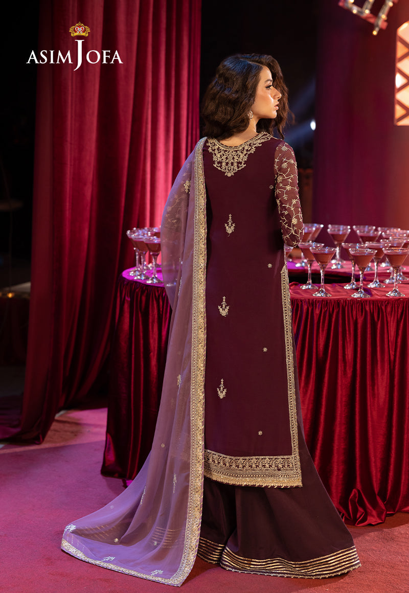 Asim Jofa Luxury Festive Drop 3 Ajllf-11 Embroidered Chiffon 3 Pcs