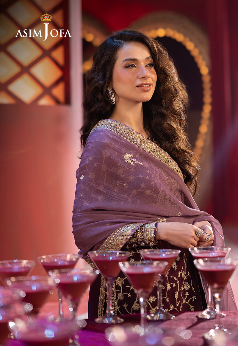 Asim Jofa Luxury Festive Drop 3 Ajllf-11 Embroidered Chiffon 3 Pcs