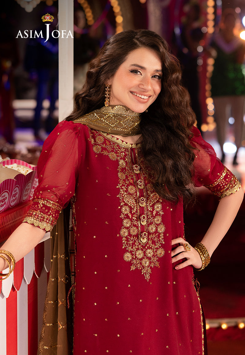 Asim Jofa LUXURY FESTIVE DROP 2 Ajlf-04 Embroidered Chiffon 3 Pcs