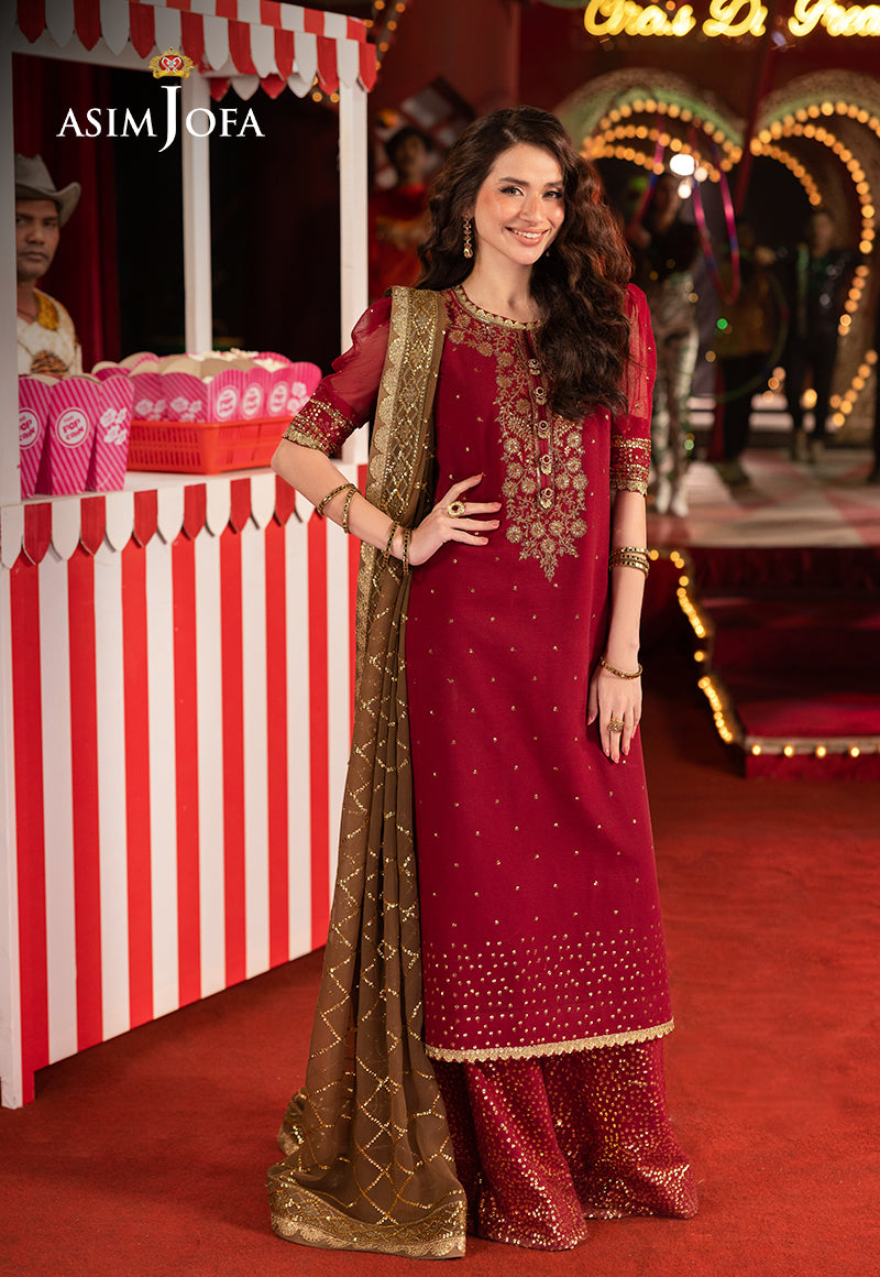 Asim Jofa LUXURY FESTIVE DROP 2 Ajlf-04 Embroidered Chiffon 3 Pcs
