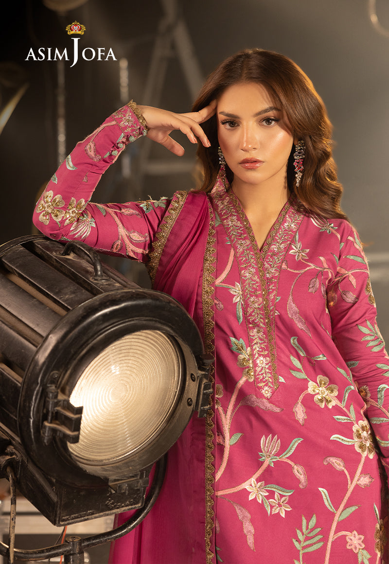Asim Jofa Luxury Festive Drop 3 Ajllf-15 Embroidered Silk 3 Pcs