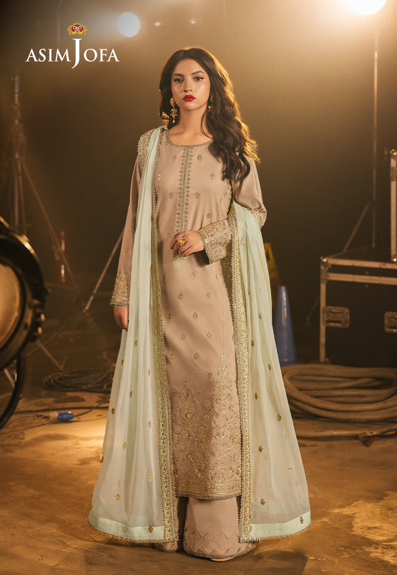 Asim Jofa LUXURY FESTIVE DROP 2 Ajlf-13 Embroidered Boski Silk 3 Pcs