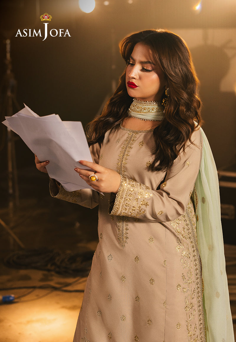 Asim Jofa LUXURY FESTIVE DROP 2 Ajlf-13 Embroidered Boski Silk 3 Pcs