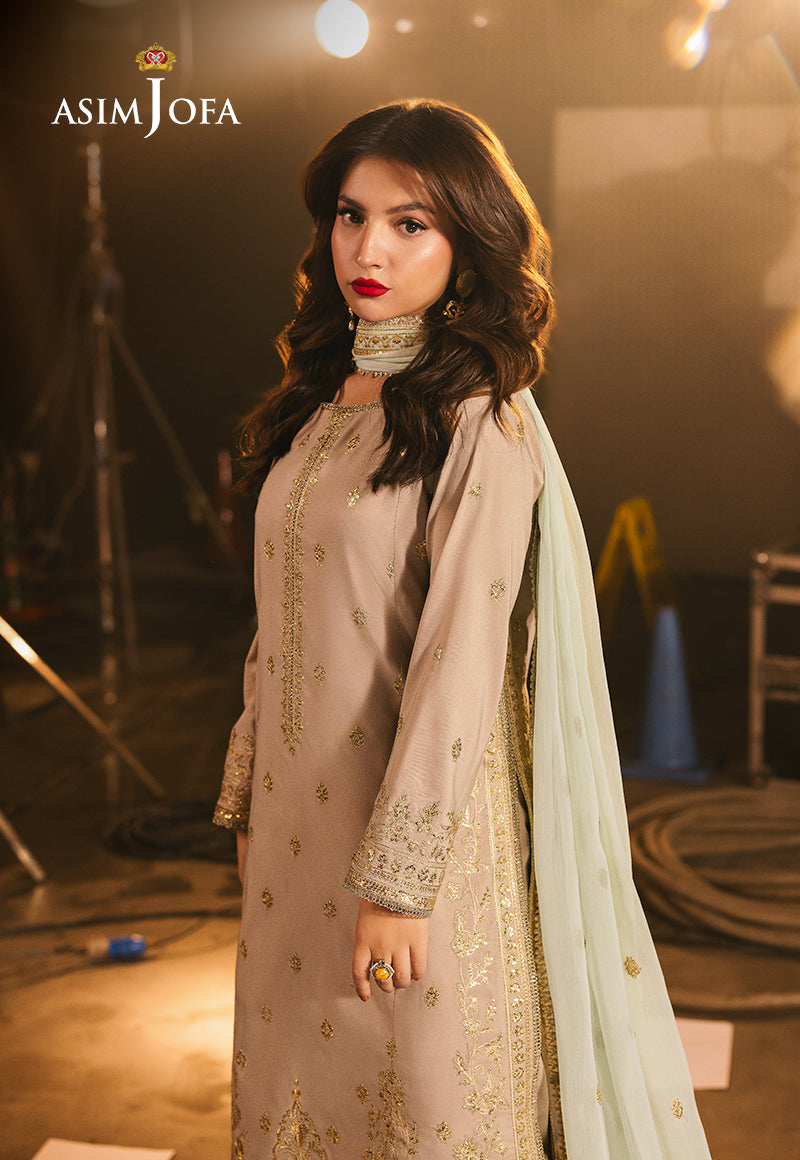 Asim Jofa LUXURY FESTIVE DROP 2 Ajlf-13 Embroidered Boski Silk 3 Pcs