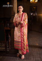 Asim Jofa Prints Unstitched Drop 2 Ajubj-02 Printed Embroidered Lawn 3 Pc