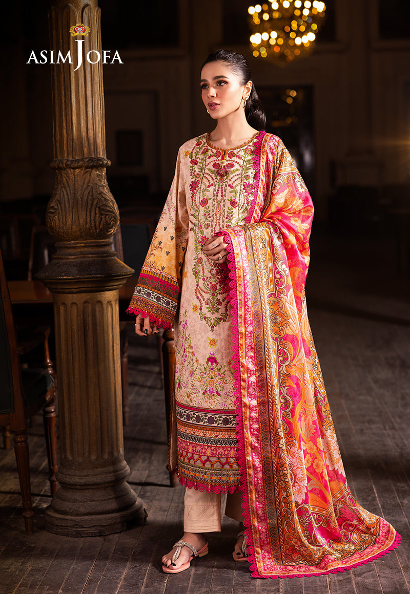 Asim Jofa Prints Unstitched Drop 2 Ajubj-02 Printed Embroidered Lawn 3 Pc