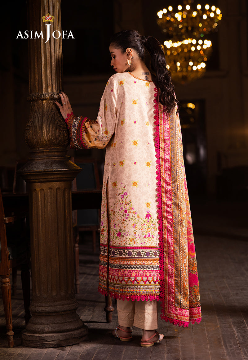 Asim Jofa Prints Unstitched Drop 2 Ajubj-02 Printed Embroidered Lawn 3 Pc