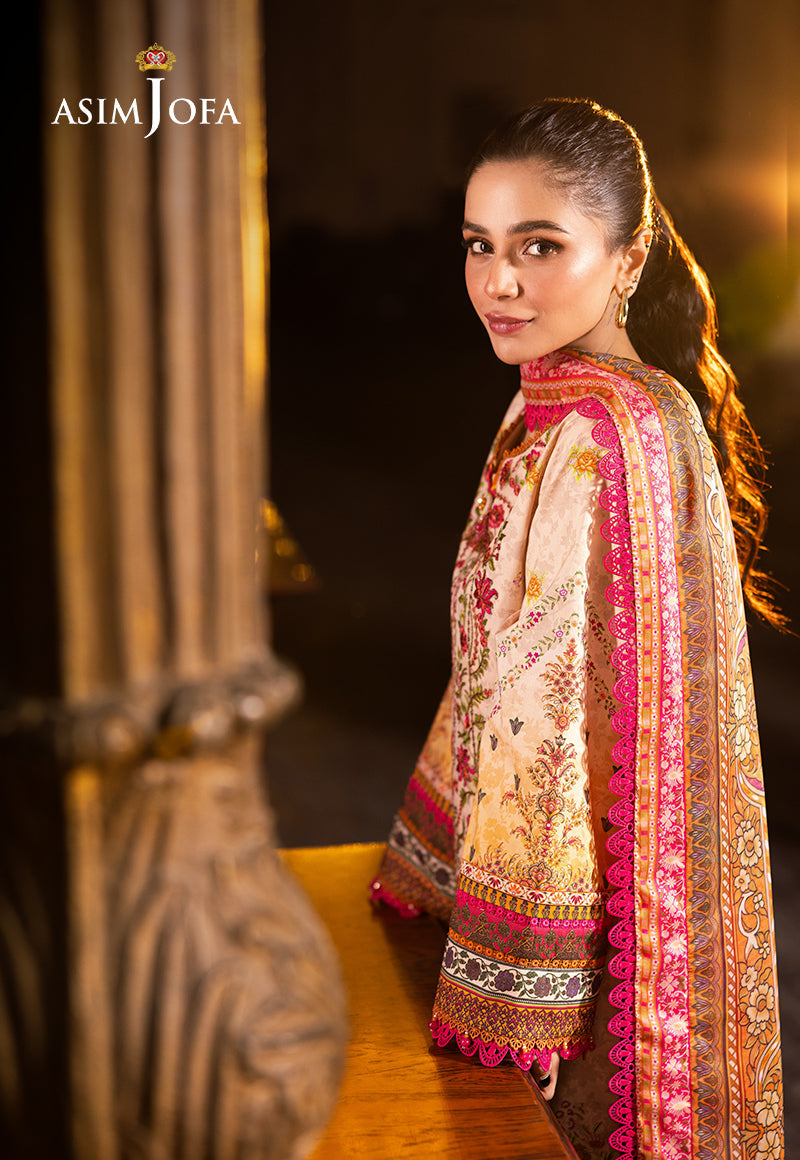 Asim Jofa Prints Unstitched Drop 2 Ajubj-02 Printed Embroidered Lawn 3 Pc