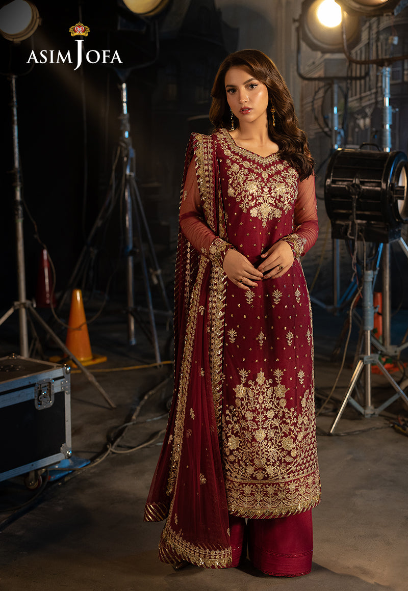 Asim Jofa Luxury Festive Drop 3 Ajllf-01 Embroidered Net 3 Pcs
