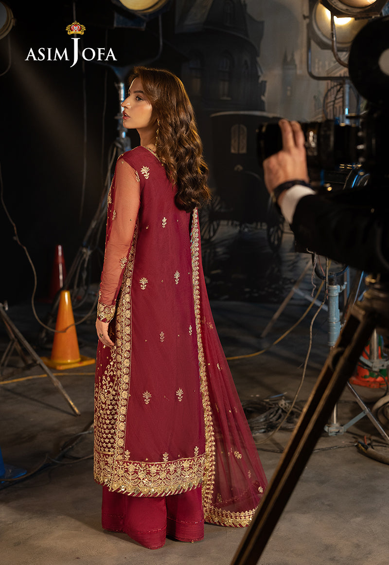 Asim Jofa Luxury Festive Drop 3 Ajllf-01 Embroidered Net 3 Pcs