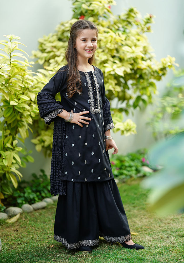 Ochre Clothing Cotton Embroidered 3 Pc Suit