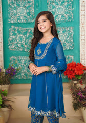 Ochre Clothing Chiffon Hand Work 3 Pc Suit