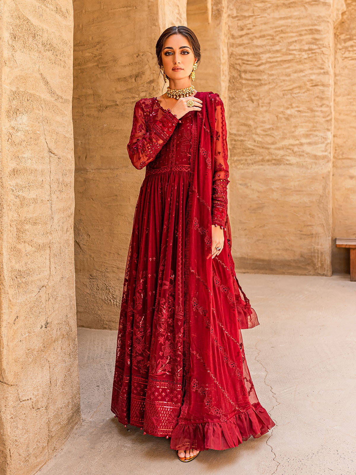 Gulaal Unstitched 3 Piece Emb Chiffon Collection'2022-Zaariya 01