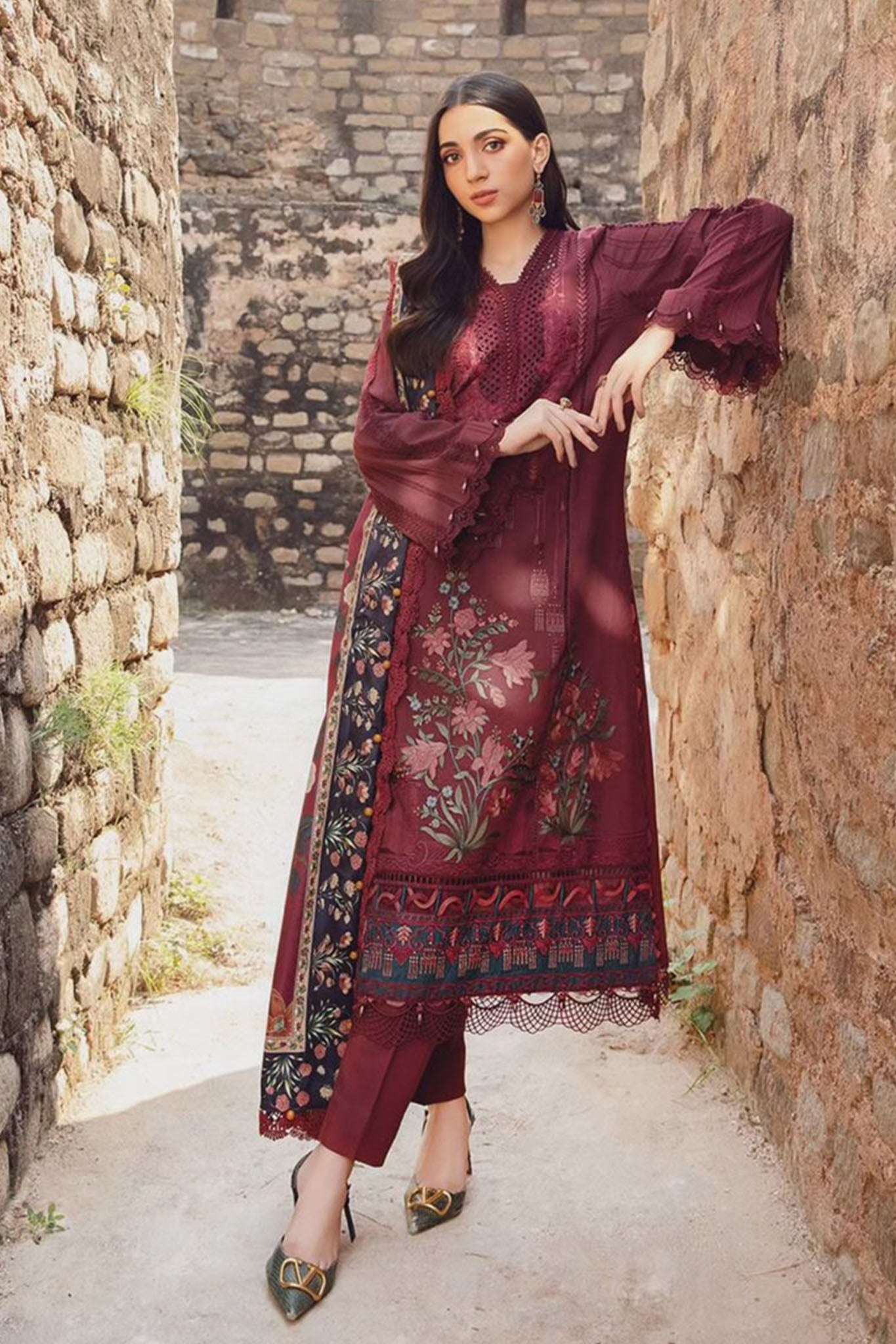 M Prints By Maria B Unstitched 3 Piece Winter Edition Collection'2024-01-B