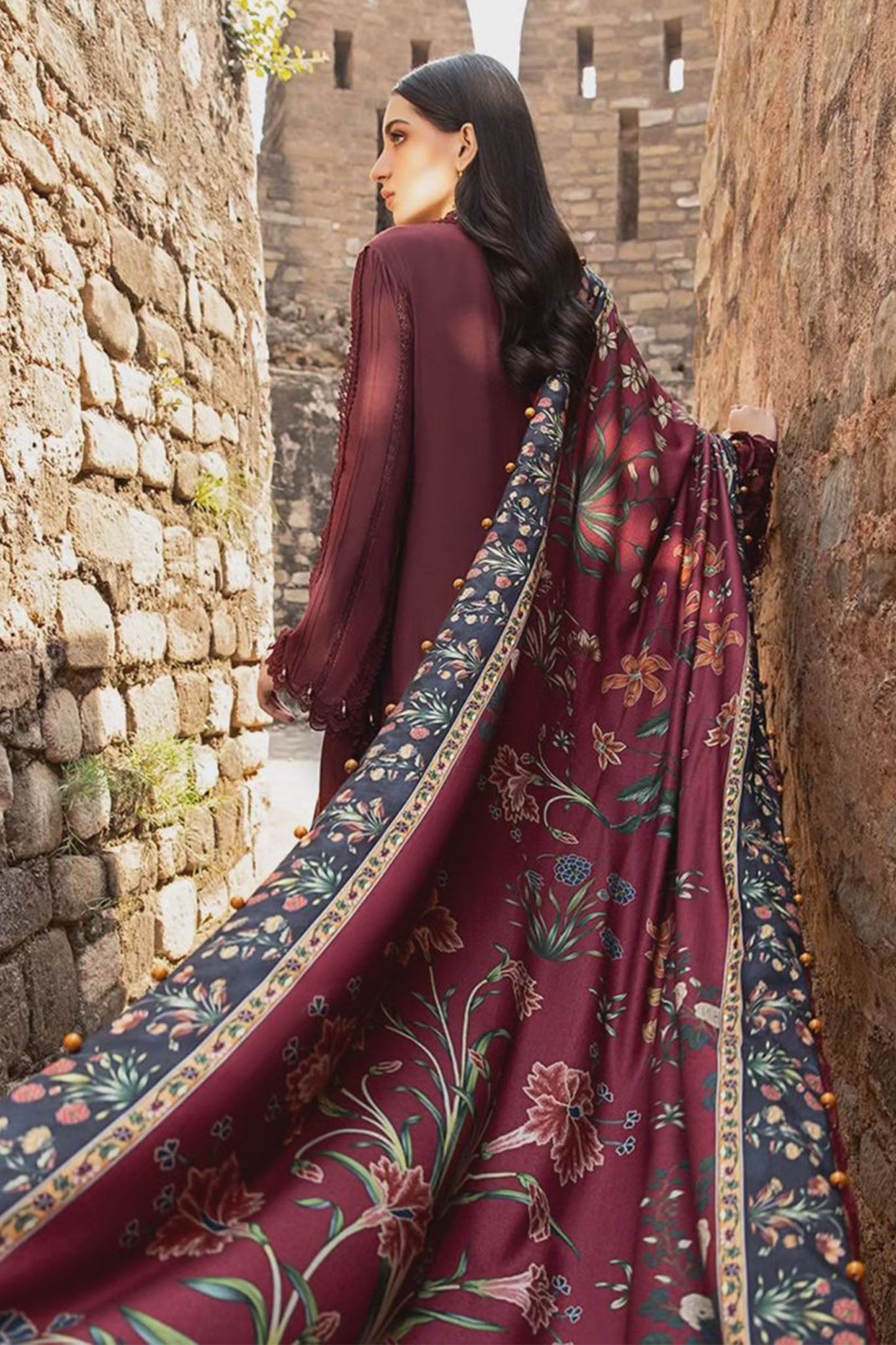 M Prints By Maria B Unstitched 3 Piece Winter Edition Collection'2024-01-B