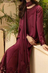 Luxe By Azure Unstitched 3 Piece Premium Cambric Collection'2024-01-Berry Delight