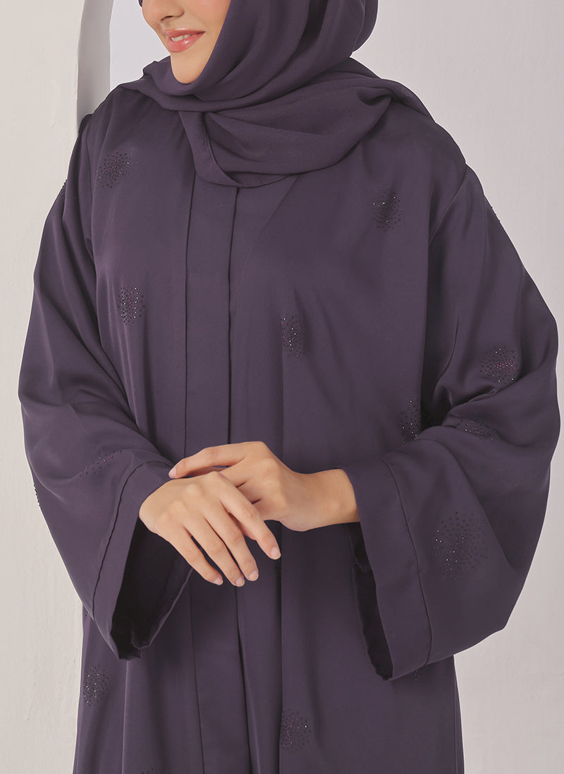 Hijab Ul Hareem Puple Stone Work Nida Abaya - 0116-C-1022