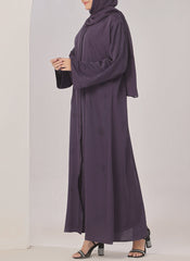 Hijab Ul Hareem Puple Stone Work Nida Abaya - 0116-C-1022