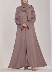 Hijab Ul Hareem Stone Work Zoom Light Lavender Abaya - 0116-C-1023