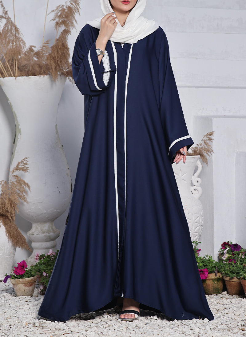 Hijab Ul Hareem Nida Front Open Abaya Sapphire 0116-PR-714