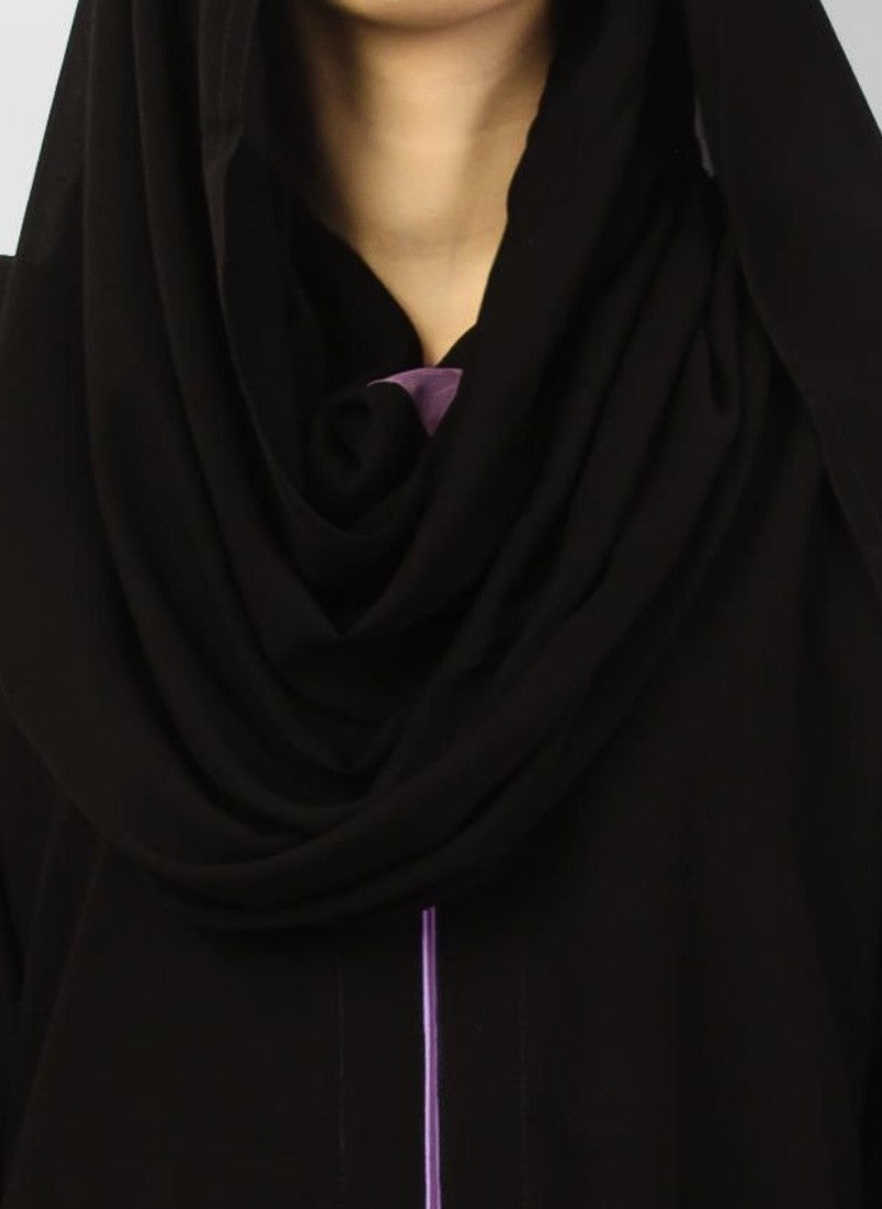 Hijab Ul Hareem Colored Pipin Work Stylish Abaya 0116-R Huh