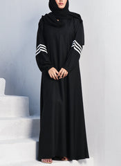 Hijab Ul Hareem Nida Strip Style Abaya Majestic Midnight 0120-R-715