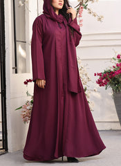 Hijab Ul Hareem Chiffon Front Open Abaya Rouge 0122-RC-713