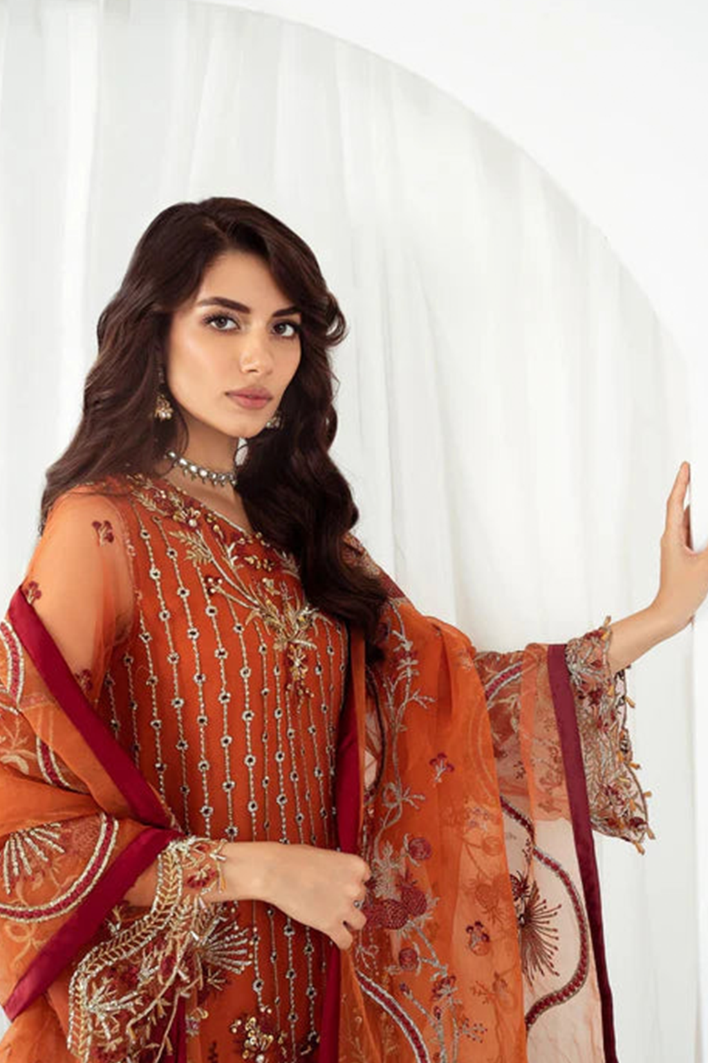 Meeral Luxe Unstitched 3 Piece Formals Collection'2025-Meeral - ML-LUX22V2-10 Satrangi - Meeral Luxe