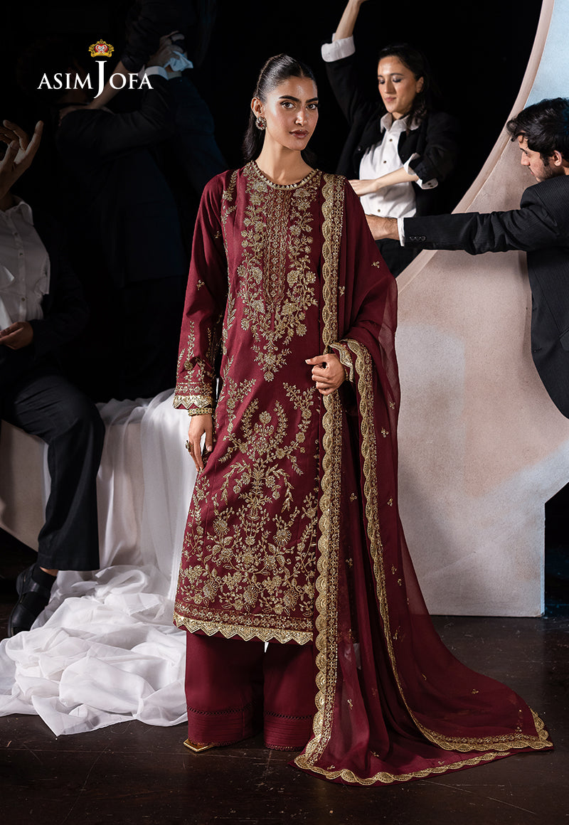 Asim Jofa LUXURY FESTIVE DROP 2 Ajlf-02 Embroidered Boski Silk 3 Pcs