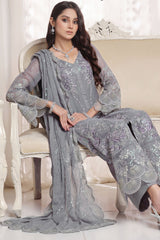Myra By Soghat Stitched 3 Piece Luxury Emb Chiffon Collection'2025-Myra-01-Grey