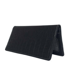leather Long Black with Contrast stitch Wallet A2 - Bag X