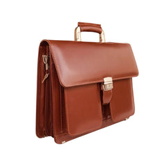 Executive Leather Laptop Bag Tan - Bag X