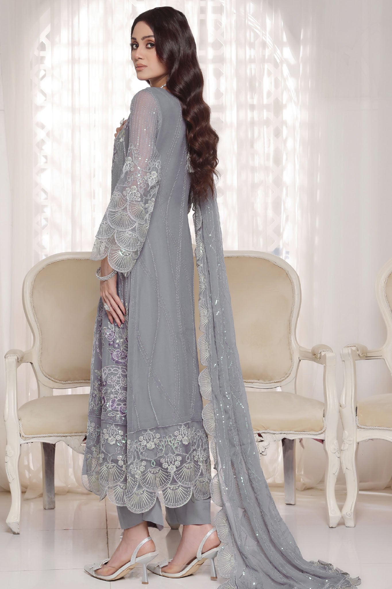 Myra By Soghat Stitched 3 Piece Luxury Emb Chiffon Collection'2025-Myra-01-Grey