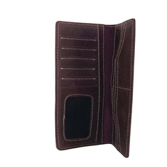 Brown Long Leather Wallet - Bag X