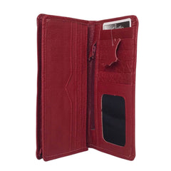 Leather Long red Wallet - Bag X