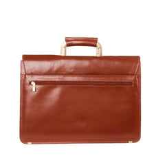 Executive Leather Laptop Bag Tan - Bag X