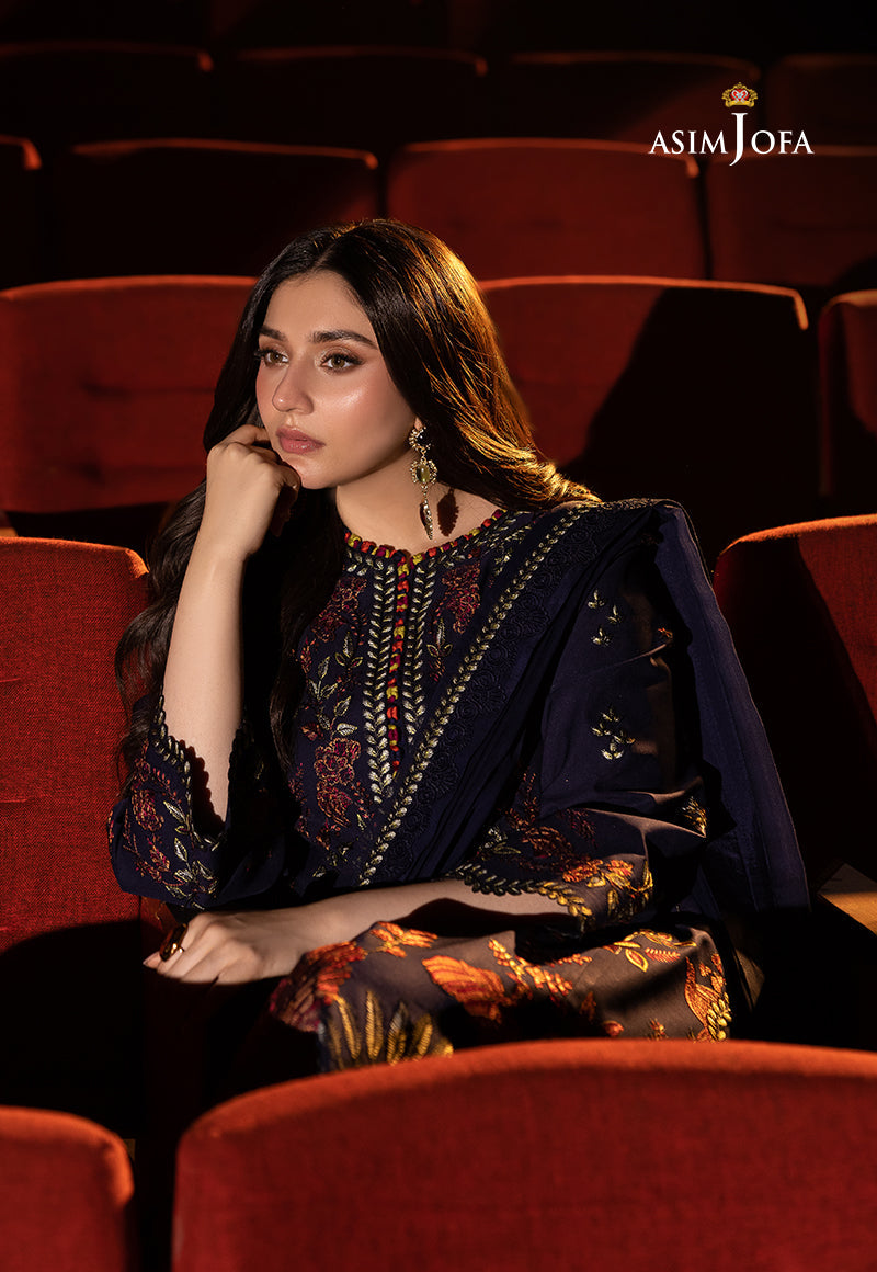 Asim Jofa Luxury Festive Drop 3 Ajllf-12 Embroidered Chiffon 3 Pcs