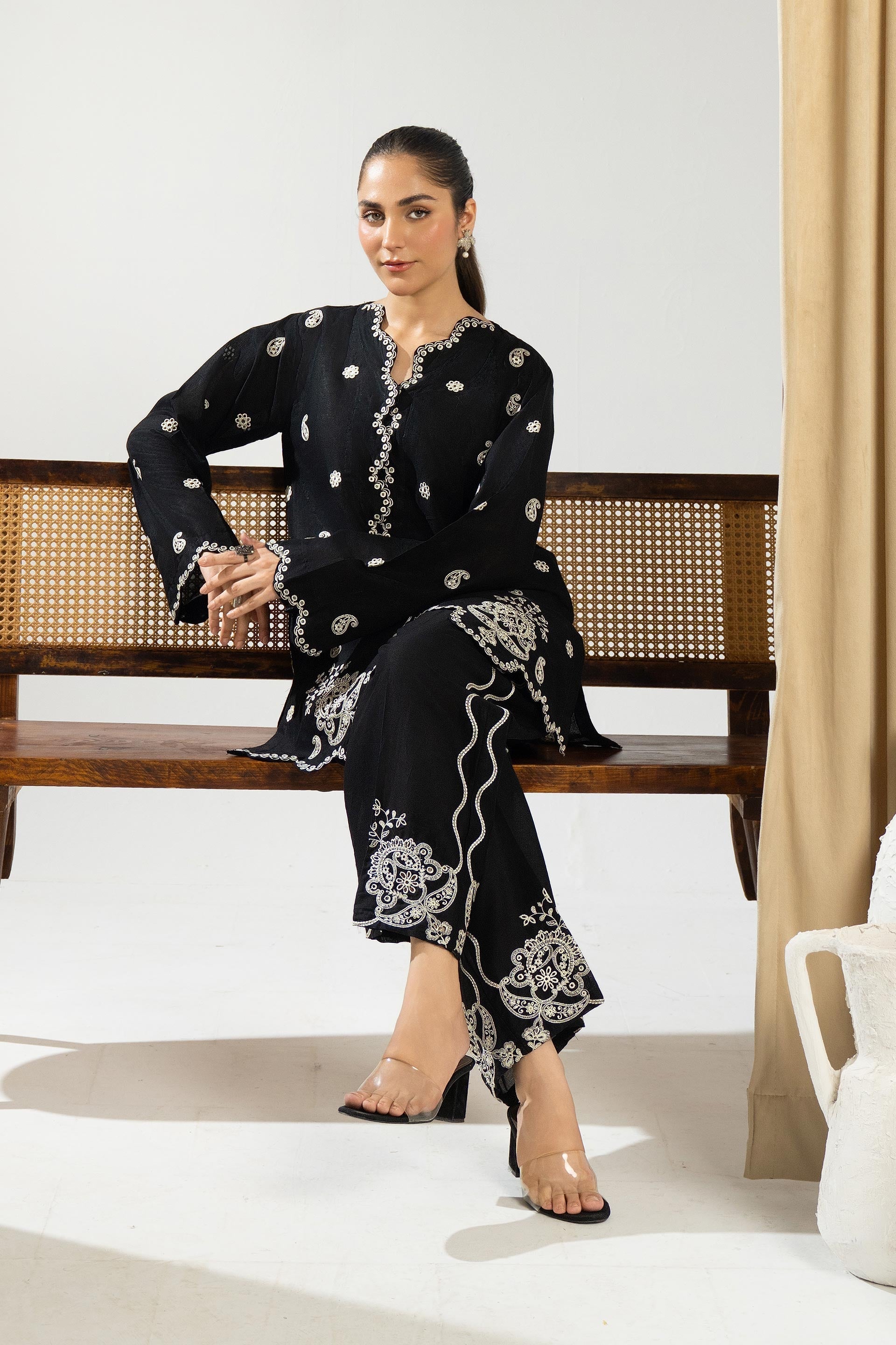 Mannat Clothing Stitched 2 Piece Spring Edit-Noir