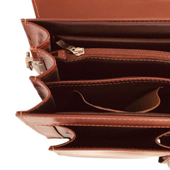 Executive Leather Laptop Bag Tan - Bag X