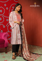 Asim Jofa Tara Sitara Ajtm-09 - 2 Pcs Printed Georgette Silk 2 Pcs
