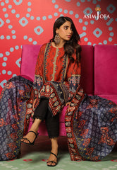 Asim Jofa Tara Sitara Ajtm-10 - 2 Pcs Printed Georgette Silk 2 Pcs