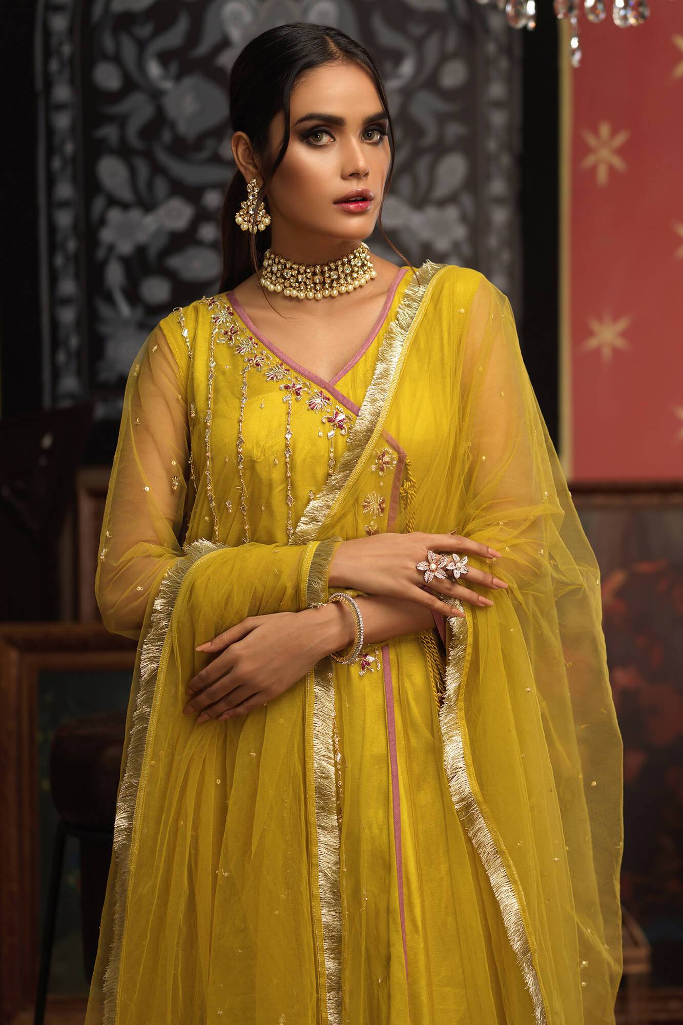 Arzish By Zaaviay Stitched Hoorain (Three Piece)