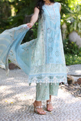 Noor By Saadia Asad Unstitched 3 Piece Luxury Chikankari Lawn'2024-D-02-A