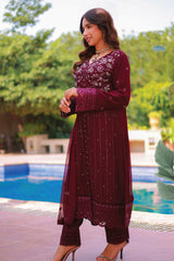 Aks By Guzel Stitched 3 Piece Festive Formals Chiffon Collection'2024-02-Gulaal