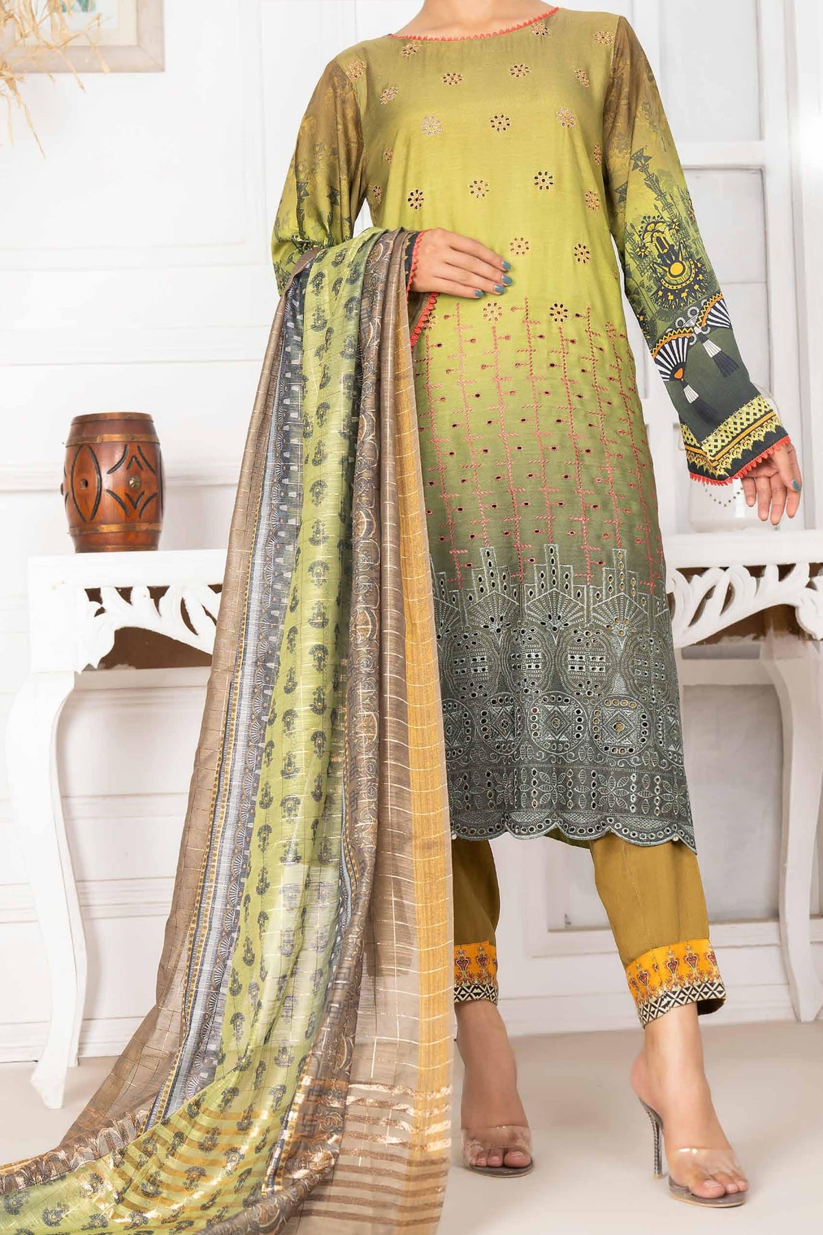 Chandni by Javed Arts Unstitched 3 Piece Viscose Schiffli Collection'2022-CVS-02