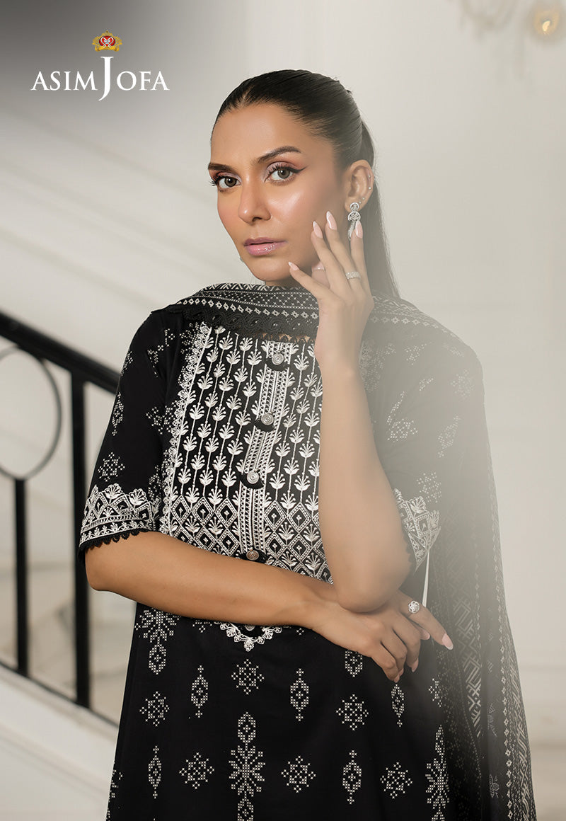 Monochrome by Asim Jofa Unstitched 3 Piece Lawn AJMCH-10
